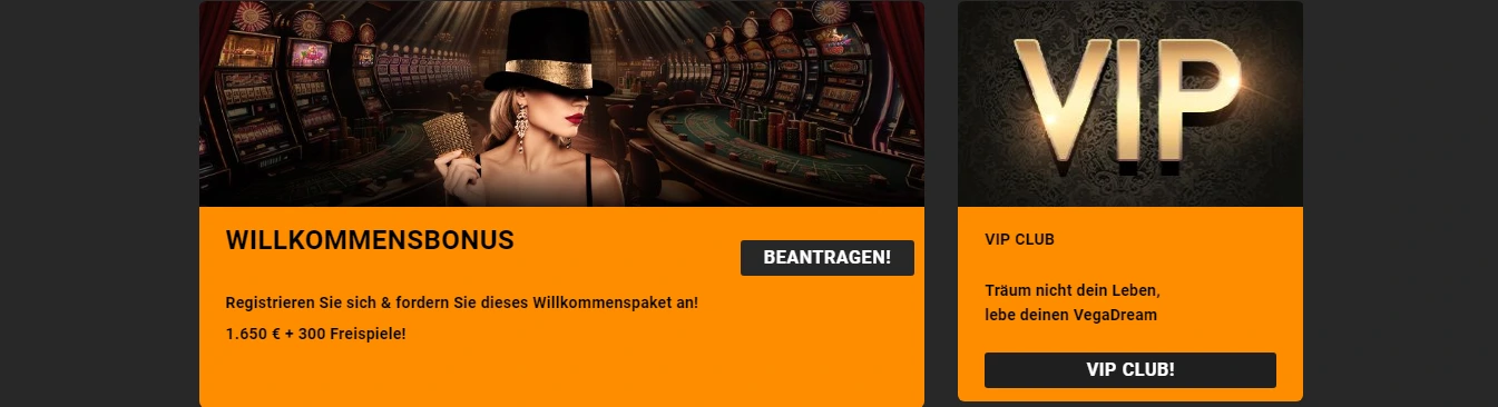 vegadream casino boni